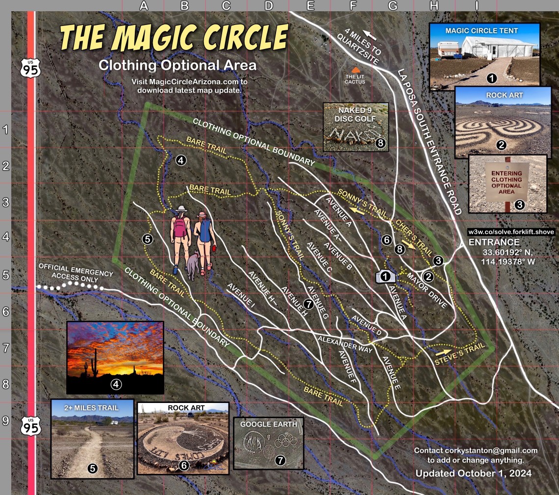 Magic Circle/Quartzsite Nudist Snowbirds - 1 Oct 25 - 15 Apr 26