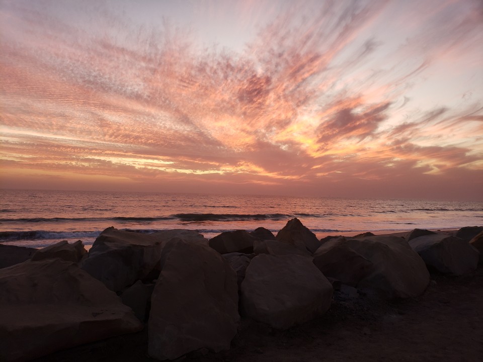 Tonight's sunset while camping along the Ventura California Coast line on Rincon Parkway 