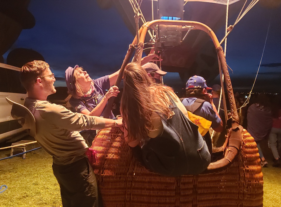 This is a photo we took at the Balloon event in New Mexico back in 2019. I hope to get some sites on the field again in 2026 . who would be interested. the large rv lot would cost a bunch less but it is a long early morning walk. On the field sites are a premium Face value is 150 a night but pre purchase premium can push the bids up over 700 for four nights.
