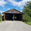 Covered bridge at Shelburne Museum site south of Burlington, VT